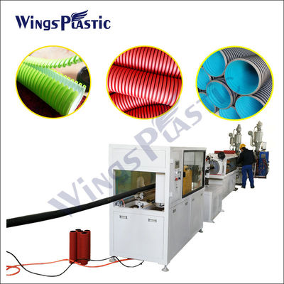 PLC Control DWC Drainage Pipe Extrusion Line With Single Screw Extruder
